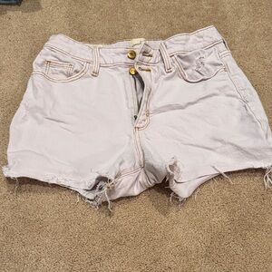 Universal Thread Cream Frayed Jean Shorts